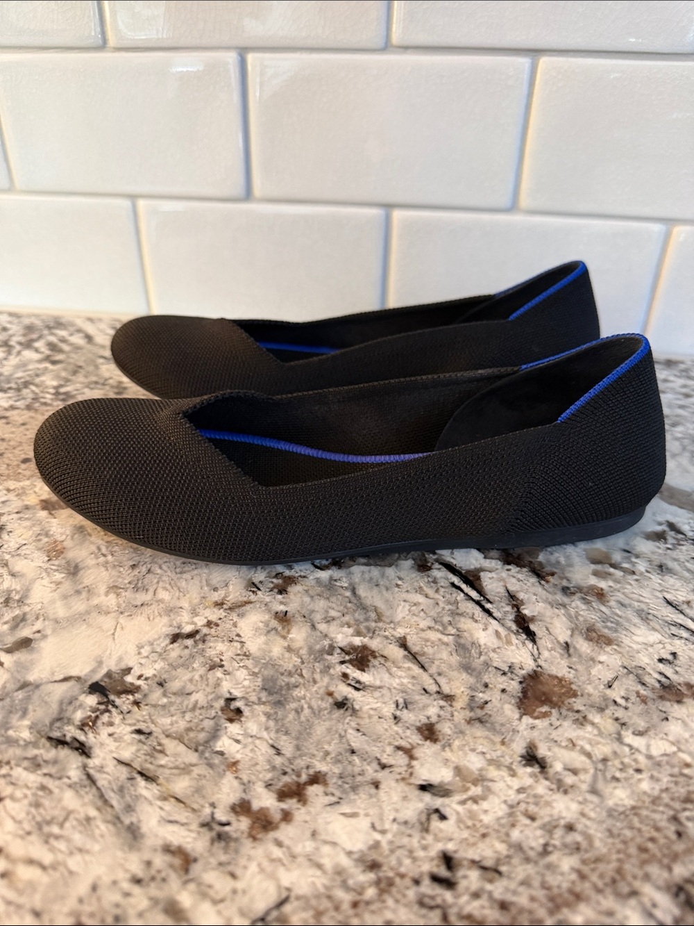 Rothy’s Women's Black Knit Ballet Flats - Comfortable Everyday Slip-Ons